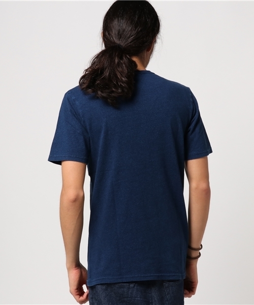 VENCEEXCHANGE（ヴァンスエクスチェンジ）の「インディゴプリント半袖T          （Tシャツ/カットソー・メンズ・ネイビー/グレー/ブルー・SMALL/LARGE/MEDIUM）」の5枚目の写真