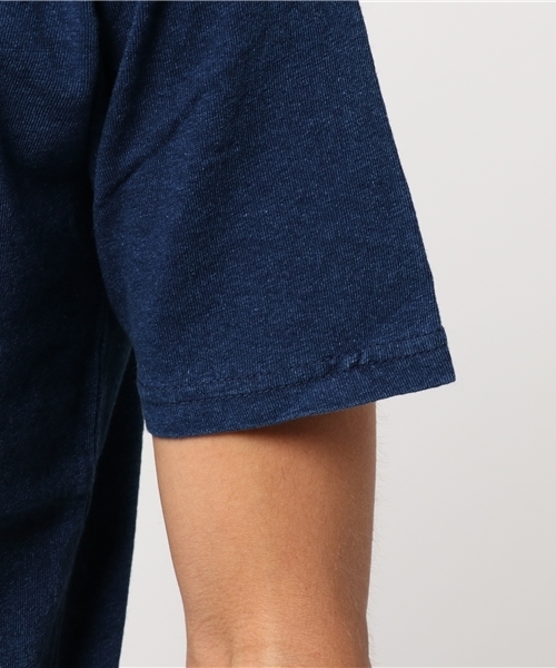 VENCEEXCHANGE（ヴァンスエクスチェンジ）の「インディゴプリント半袖T          （Tシャツ/カットソー・メンズ・ネイビー/グレー/ブルー・SMALL/LARGE/MEDIUM）」の7枚目の写真