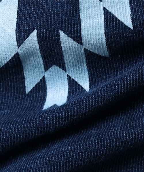 VENCEEXCHANGE（ヴァンスエクスチェンジ）の「インディゴプリント半袖T          （Tシャツ/カットソー・メンズ・ネイビー/グレー/ブルー・SMALL/LARGE/MEDIUM）」の9枚目の写真