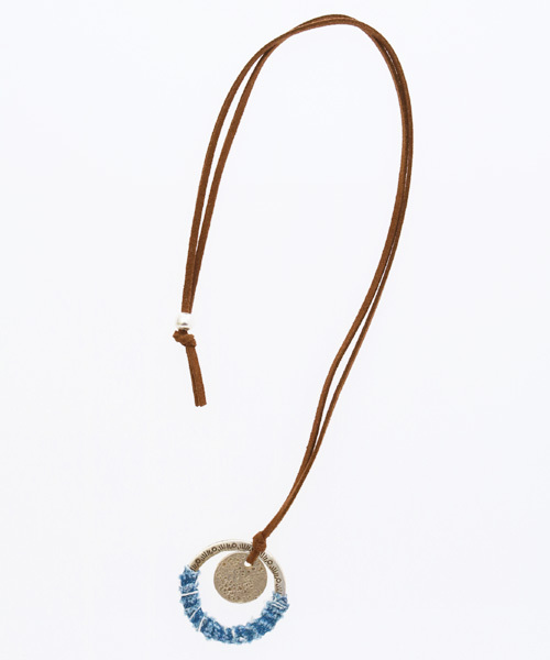 チャイハネ（チャイハネ）の「【チャイハネ】デニムリング ロングネックレス（ネックレス・レディース・ブラック/インディゴブルー/ブルー・FREE）」の11枚目の写真