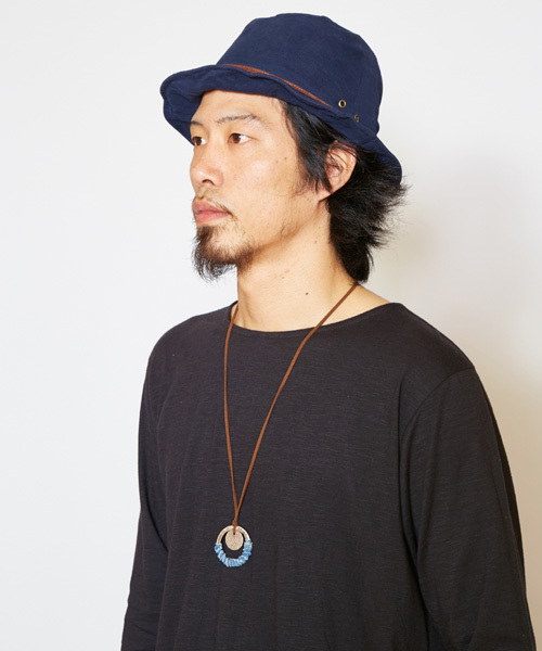 チャイハネ（チャイハネ）の「【チャイハネ】デニムリング ロングネックレス（ネックレス・レディース・ブラック/インディゴブルー/ブルー・FREE）」の9枚目の写真