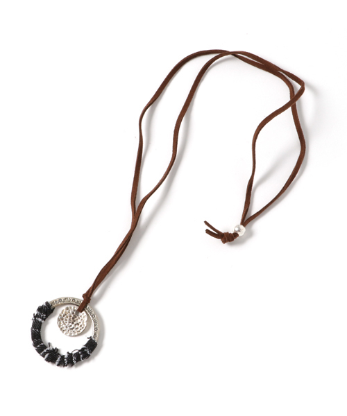 チャイハネ（チャイハネ）の「【チャイハネ】デニムリング ロングネックレス（ネックレス・レディース・ブラック/インディゴブルー/ブルー・FREE）」の5枚目の写真