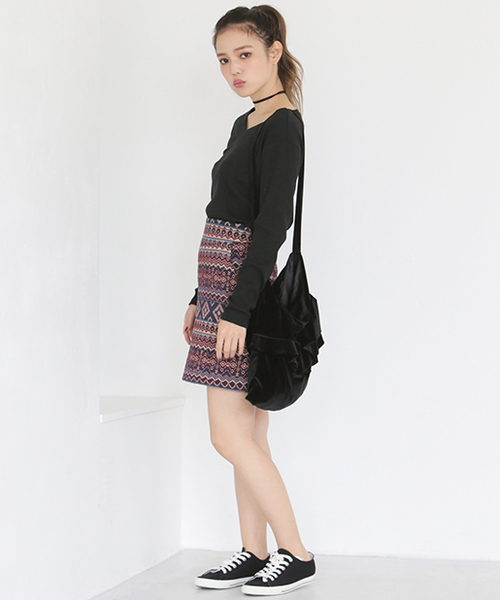 one after another NICE CLAUP（ワンアフターアナザーナイスクラップ）の「ゴブラン柄スカート（スカート・レディース・ベージュ/ブラック/ネイビー・FREE）」の14枚目の写真