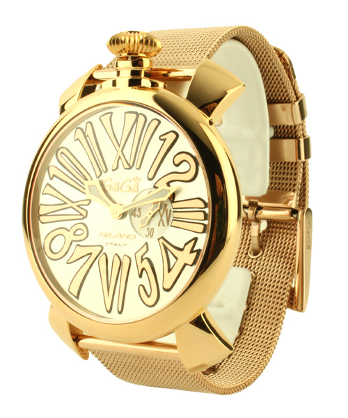 BRILLA per il gusto（ブリッラペルイルグースト）の「GaGa MILANO / MANUALE SLIM GOLD PLATE 5081-2（アナログ腕時計・メンズ・ゴールド・ONE SIZE）」の2枚目の写真