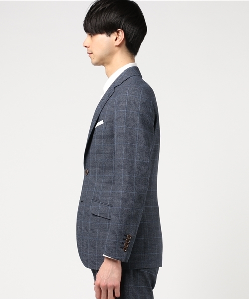 MEN'S BIGI(メンズビギ)の「ストレッチ ポケットチーフジャケット/セットアップジャケット ビジネス&卒業式&入学式(テーラードジャケット・メンズ・ブルー/ネイビー/ブルー系その他/ブラウン・SS/L/S/M)」の9枚目の写真