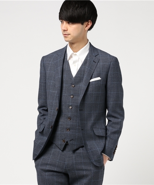 MEN'S BIGI(メンズビギ)の「ストレッチ ポケットチーフジャケット/セットアップジャケット ビジネス&卒業式&入学式(テーラードジャケット・メンズ・ブルー/ネイビー/ブルー系その他/ブラウン・SS/L/S/M)」の7枚目の写真