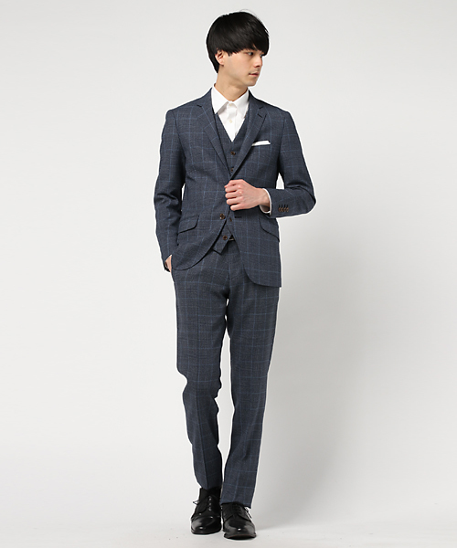 MEN'S BIGI(メンズビギ)の「ストレッチ ポケットチーフジャケット/セットアップジャケット ビジネス&卒業式&入学式(テーラードジャケット・メンズ・ブルー/ネイビー/ブルー系その他/ブラウン・SS/L/S/M)」の6枚目の写真
