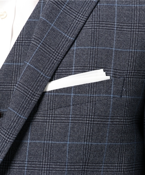 MEN'S BIGI(メンズビギ)の「ストレッチ ポケットチーフジャケット/セットアップジャケット ビジネス&卒業式&入学式(テーラードジャケット・メンズ・ブルー/ネイビー/ブルー系その他/ブラウン・SS/L/S/M)」の13枚目の写真