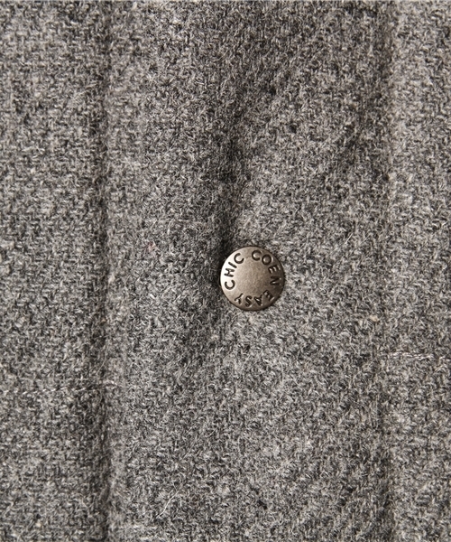coen（コーエン）の「ウールツイード中綿ベスト（ダウンベスト・レディース・グレー・LARGE/MEDIUM）」の8枚目の写真