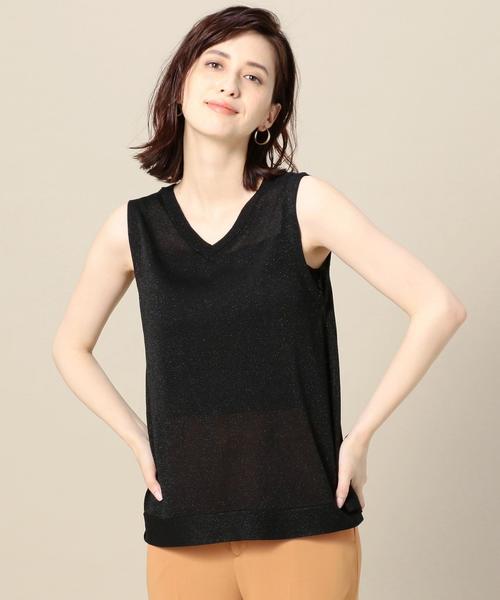 BEAUTY&YOUTH UNITED ARROWS（ビューティーアンドユースユナイテッドアローズ）の「＜TORRAZZO DONNA＞ラメノースリーブニット/ブラック ◆（ニット/セーター・レディース・ブラック・FREE）」の6枚目の写真