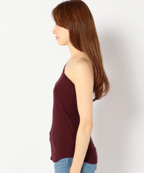 Khaju（カージュ）の「Khaju:ワンショルダーリブカット（タンクトップ・レディース・ブラック/オフホワイト/ワイン・ONE SIZE）」の5枚目の写真