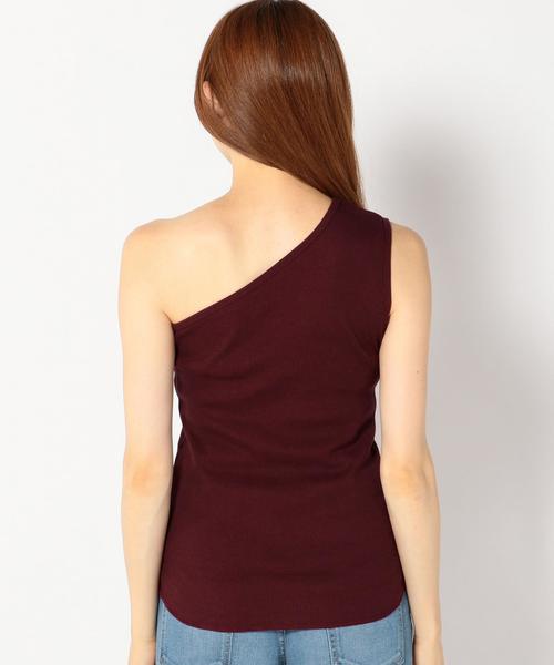 Khaju（カージュ）の「Khaju:ワンショルダーリブカット（タンクトップ・レディース・ブラック/オフホワイト/ワイン・ONE SIZE）」の6枚目の写真