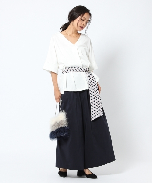 laboratory work（ラボラトリーワーク）の「【スカーフベルト付き】BIGプルオーパー（Tシャツ/カットソー・レディース・オフホワイト/ブラック/キャメル・MEDIUM）」の14枚目の写真