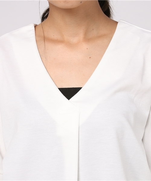 laboratory work（ラボラトリーワーク）の「【スカーフベルト付き】BIGプルオーパー（Tシャツ/カットソー・レディース・オフホワイト/ブラック/キャメル・MEDIUM）」の7枚目の写真