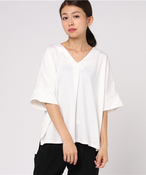 laboratory work（ラボラトリーワーク）の「【スカーフベルト付き】BIGプルオーパー（Tシャツ/カットソー・レディース・オフホワイト/ブラック/キャメル・MEDIUM）」の12枚目の写真