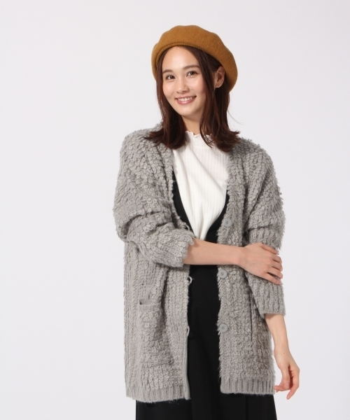 GLOBAL WORK（グローバルワーク）の「モコモコループヤーンカーデ