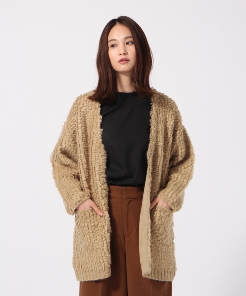 GLOBAL WORK（グローバルワーク）の「モコモコループヤーンカーデ