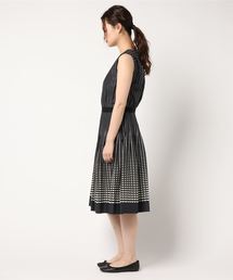 MARGARET HOWELL 七分袖 ひざ丈ワンピース オリーブ コットンレース フロントリボン マキシ丈 ワンピース HUIT 全2色