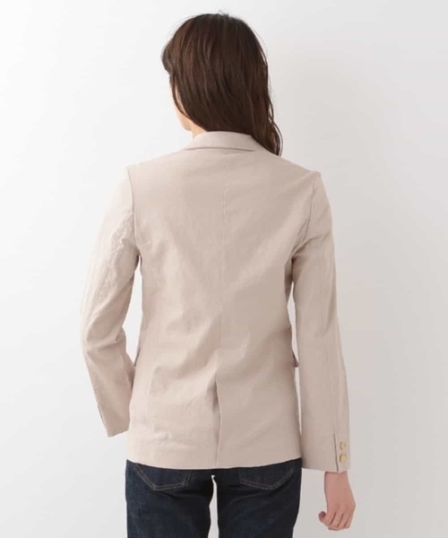 a.v.v（アーヴェヴェ）の「ダブルブレストリネンジャケット（テーラードジャケット・レディース・ネイビー/ベージュ・40/36/38）」の13枚目の写真