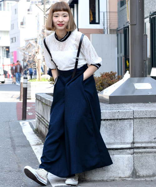 w closet（ダブルクローゼット）の「ライン入りリブ付きレースプルオーバー（シャツ/ブラウス・レディース・ピンク/オフホワイト・FREE）」の14枚目の写真