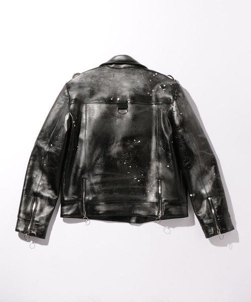 MR.COMPLETELY（ミスターコンプリートリー）の「＜Mr.Completely＞ LEATHER MOTO JACKET/ダブルライダース（ライダースジャケット・メンズ・ブラック・LARGE/MEDIUM）」の3枚目の写真