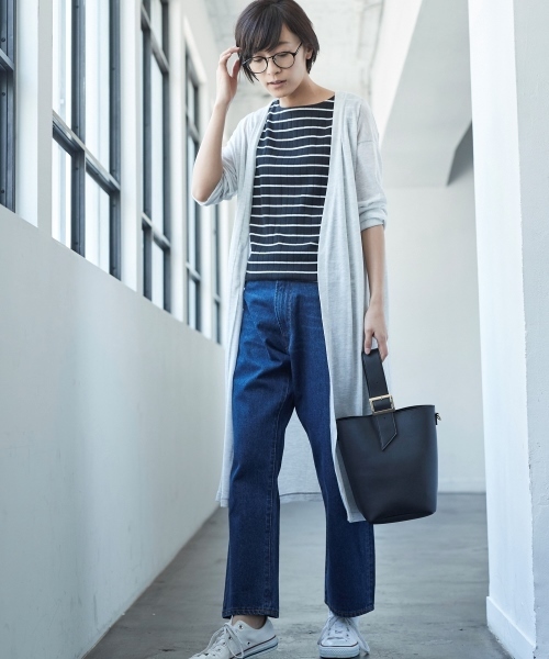 AMERICAN HOLIC(アメリカンホリック)の「・UV ニュアンスガーゼ天竺カーディガン(カーディガン/ボレロ・レディース・オフホワイト/キナリ/キャメル/カーキ/グレー系その他/モカ/ネイビー/ブラック・FREE)」の3枚目の写真