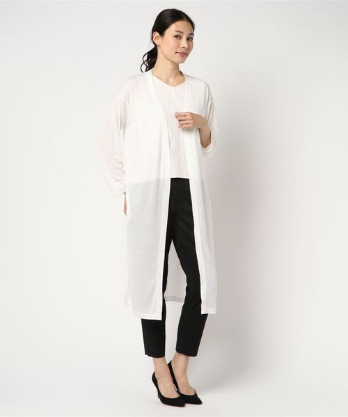 AMERICAN HOLIC(アメリカンホリック)の「・UV ニュアンスガーゼ天竺カーディガン(カーディガン/ボレロ・レディース・オフホワイト/キナリ/キャメル/カーキ/グレー系その他/モカ/ネイビー/ブラック・FREE)」の2枚目の写真