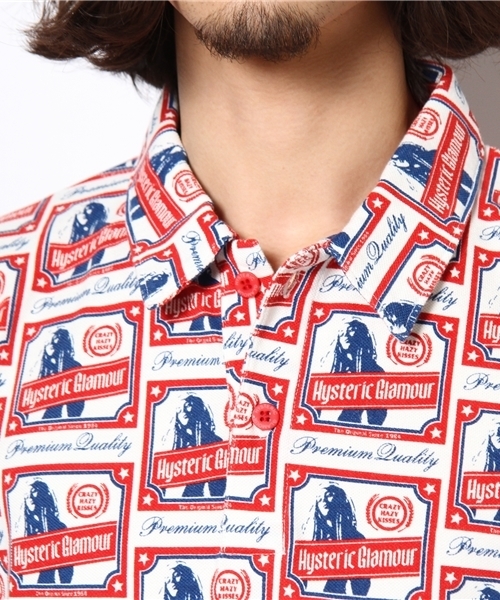 HYSTERIC GLAMOUR（ヒステリックグラマー）の「PREMIUM総柄 SH（ポロシャツ・メンズ・ホワイト系その他/グレー系その他・SMALL/MEDIUM/LARGE）」の5枚目の写真