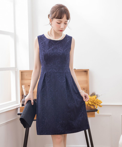 セール 結婚式ワンピースダマスク柄ノースリーブワンピース ドレス Dress Star ドレス スター のファッション通販 Zozotown