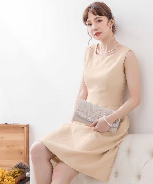新品タグ付き モナリザ♡ノースリーブワンピース ドレス 36M セール】結婚式ワンピースダマスク柄ノースリーブワンピース