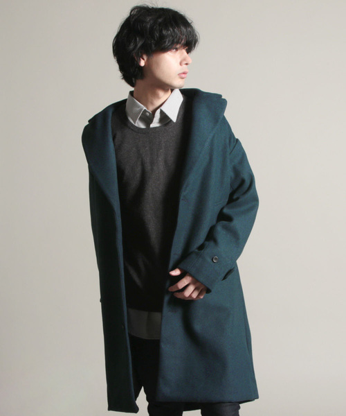 THE CASUAL(カジュアル)の「ウールメルトンドロップチェスターコート(チェスターコート・メンズ・ブラック/ネイビー/ブラウン/グレー/カーキ/ブルー系その他/チャコール/キャメル/ワイン・M/L)」の7枚目の写真