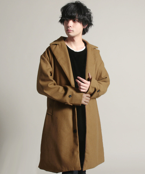 THE CASUAL(カジュアル)の「ウールメルトンドロップチェスターコート(チェスターコート・メンズ・ブラック/ネイビー/ブラウン/グレー/カーキ/ブルー系その他/チャコール/キャメル/ワイン・M/L)」の8枚目の写真