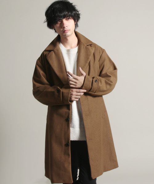 THE CASUAL(カジュアル)の「ウールメルトンドロップチェスターコート(チェスターコート・メンズ・ブラック/ネイビー/ブラウン/グレー/カーキ/ブルー系その他/チャコール/キャメル/ワイン・M/L)」の5枚目の写真