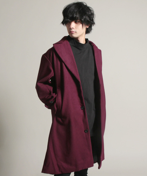 THE CASUAL(カジュアル)の「ウールメルトンドロップチェスターコート(チェスターコート・メンズ・ブラック/ネイビー/ブラウン/グレー/カーキ/ブルー系その他/チャコール/キャメル/ワイン・M/L)」の9枚目の写真
