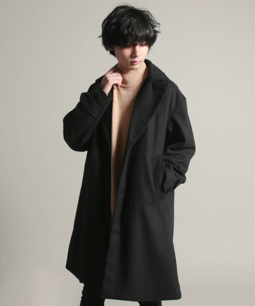 THE CASUAL(カジュアル)の「ウールメルトンドロップチェスターコート(チェスターコート・メンズ・ブラック/ネイビー/ブラウン/グレー/カーキ/ブルー系その他/チャコール/キャメル/ワイン・M/L)」の3枚目の写真