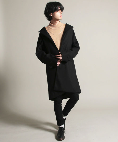 THE CASUAL(カジュアル)の「ウールメルトンドロップチェスターコート(チェスターコート・メンズ・ブラック/ネイビー/ブラウン/グレー/カーキ/ブルー系その他/チャコール/キャメル/ワイン・M/L)」の18枚目の写真