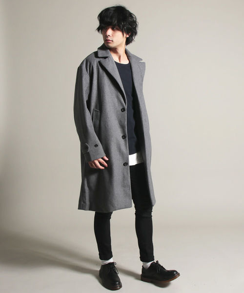 THE CASUAL(カジュアル)の「ウールメルトンドロップチェスターコート(チェスターコート・メンズ・ブラック/ネイビー/ブラウン/グレー/カーキ/ブルー系その他/チャコール/キャメル/ワイン・M/L)」の17枚目の写真