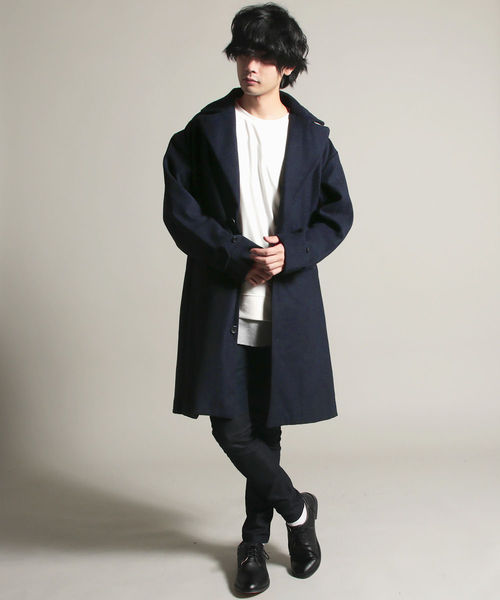 THE CASUAL(カジュアル)の「ウールメルトンドロップチェスターコート(チェスターコート・メンズ・ブラック/ネイビー/ブラウン/グレー/カーキ/ブルー系その他/チャコール/キャメル/ワイン・M/L)」の15枚目の写真