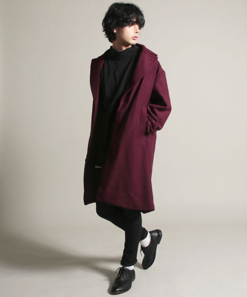 THE CASUAL(カジュアル)の「ウールメルトンドロップチェスターコート(チェスターコート・メンズ・ブラック/ネイビー/ブラウン/グレー/カーキ/ブルー系その他/チャコール/キャメル/ワイン・M/L)」の14枚目の写真