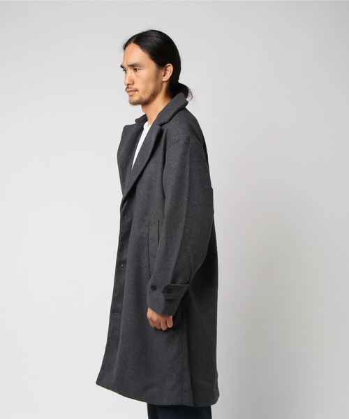 THE CASUAL(カジュアル)の「ウールメルトンドロップチェスターコート(チェスターコート・メンズ・ブラック/ネイビー/ブラウン/グレー/カーキ/ブルー系その他/チャコール/キャメル/ワイン・M/L)」の11枚目の写真