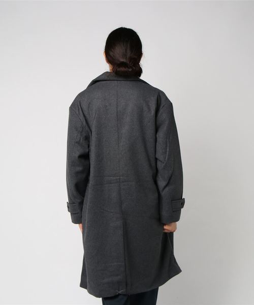 THE CASUAL(カジュアル)の「ウールメルトンドロップチェスターコート(チェスターコート・メンズ・ブラック/ネイビー/ブラウン/グレー/カーキ/ブルー系その他/チャコール/キャメル/ワイン・M/L)」の10枚目の写真