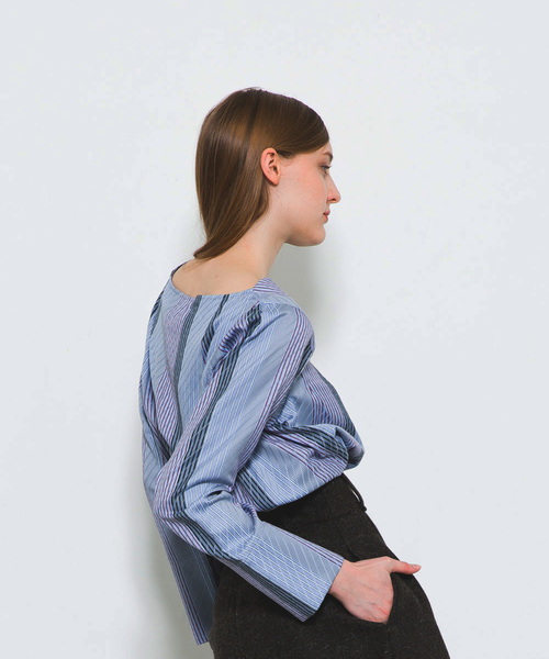 TARO HORIUCHI（タロウ ホリウチ）の「【TARO HORIUCHI】ストライプレイヤードブラウス 1804-SH03-404（Tシャツ/カットソー・レディース・マルチ・2）」の3枚目の写真