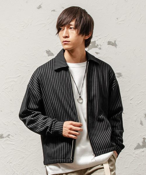 MinoriTY（マイノリティ）の「メンズ長袖スウェットスウィングトップブルゾン（ブルゾン・メンズ・ブルー系その他/レッド系その他/ブラウン/グレー系その他/チェック/ブラック/ブラック系その他/ブラウン系その他・S/M/L/XL）」の3枚目の写真