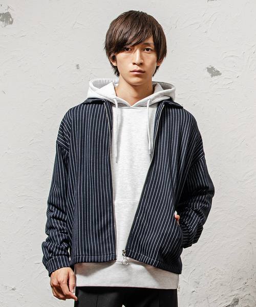 MinoriTY（マイノリティ）の「メンズ長袖スウェットスウィングトップブルゾン（ブルゾン・メンズ・ブルー系その他/レッド系その他/ブラウン/グレー系その他/チェック/ブラック/ブラック系その他/ブラウン系その他・S/M/L/XL）」の7枚目の写真