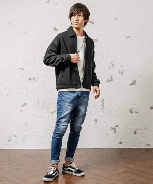 MinoriTY（マイノリティ）の「メンズ長袖スウェットスウィングトップブルゾン（ブルゾン・メンズ・ブルー系その他/レッド系その他/ブラウン/グレー系その他/チェック/ブラック/ブラック系その他/ブラウン系その他・S/M/L/XL）」の17枚目の写真