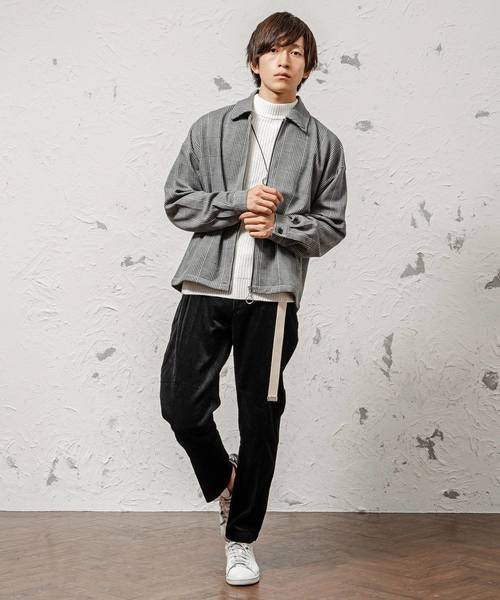 MinoriTY（マイノリティ）の「メンズ長袖スウェットスウィングトップブルゾン（ブルゾン・メンズ・ブルー系その他/レッド系その他/ブラウン/グレー系その他/チェック/ブラック/ブラック系その他/ブラウン系その他・S/M/L/XL）」の20枚目の写真