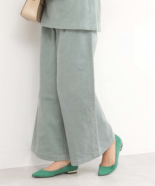 N.（N. Natural Beauty Basic）（エヌエヌナチュラルビューティーベーシック）の「コーデュロイセットアップ（その他パンツ・レディース・ホワイト/ライトグリーン・MEDIUM）」の2枚目の写真