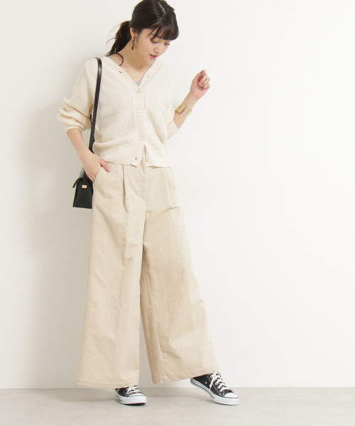 N.（N. Natural Beauty Basic）（エヌエヌナチュラルビューティーベーシック）の「コーデュロイセットアップ（その他パンツ・レディース・ホワイト/ライトグリーン・MEDIUM）」の6枚目の写真