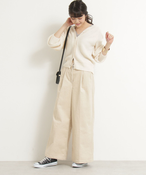 N.（N. Natural Beauty Basic）（エヌエヌナチュラルビューティーベーシック）の「コーデュロイセットアップ（その他パンツ・レディース・ホワイト/ライトグリーン・MEDIUM）」の7枚目の写真