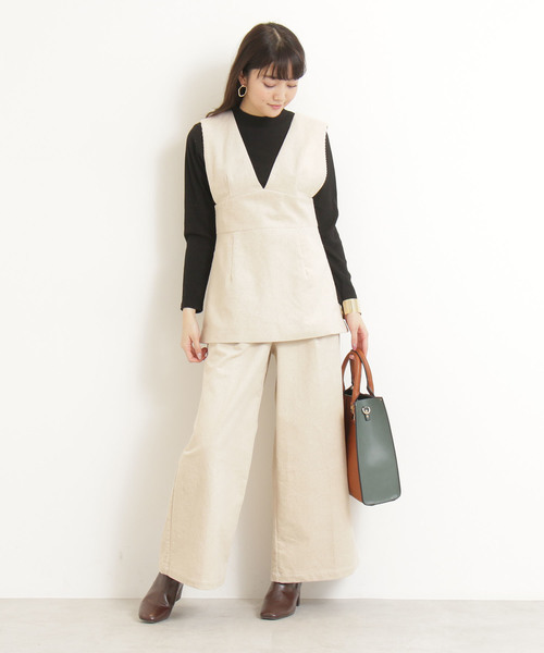 N.（N. Natural Beauty Basic）（エヌエヌナチュラルビューティーベーシック）の「コーデュロイセットアップ（その他パンツ・レディース・ホワイト/ライトグリーン・MEDIUM）」の8枚目の写真